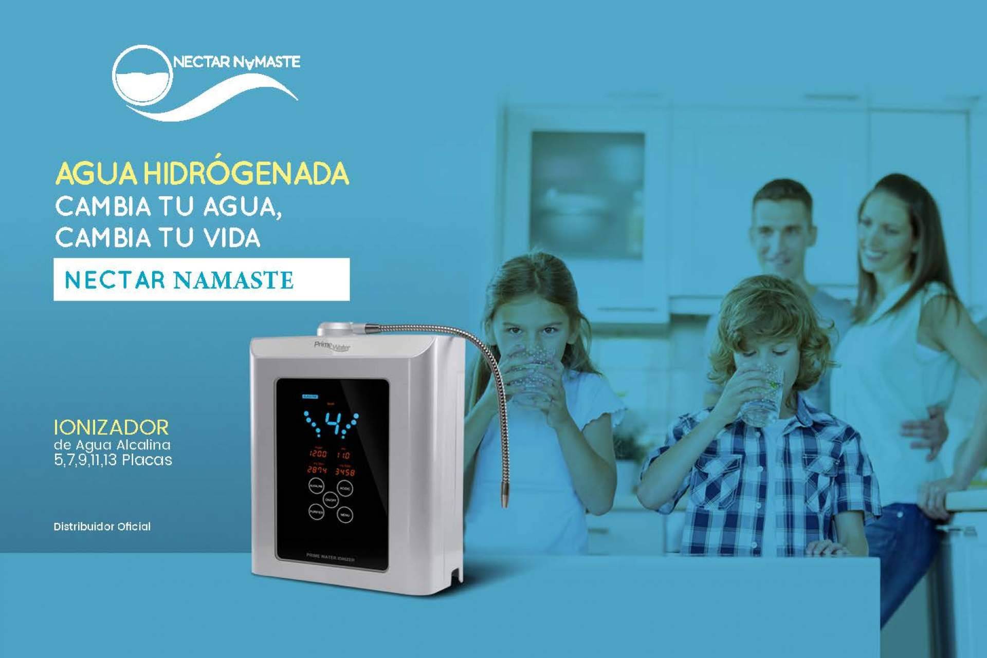 El ionizador de agua alcalina ionizada e hidrogenada de Néctar Namasté
