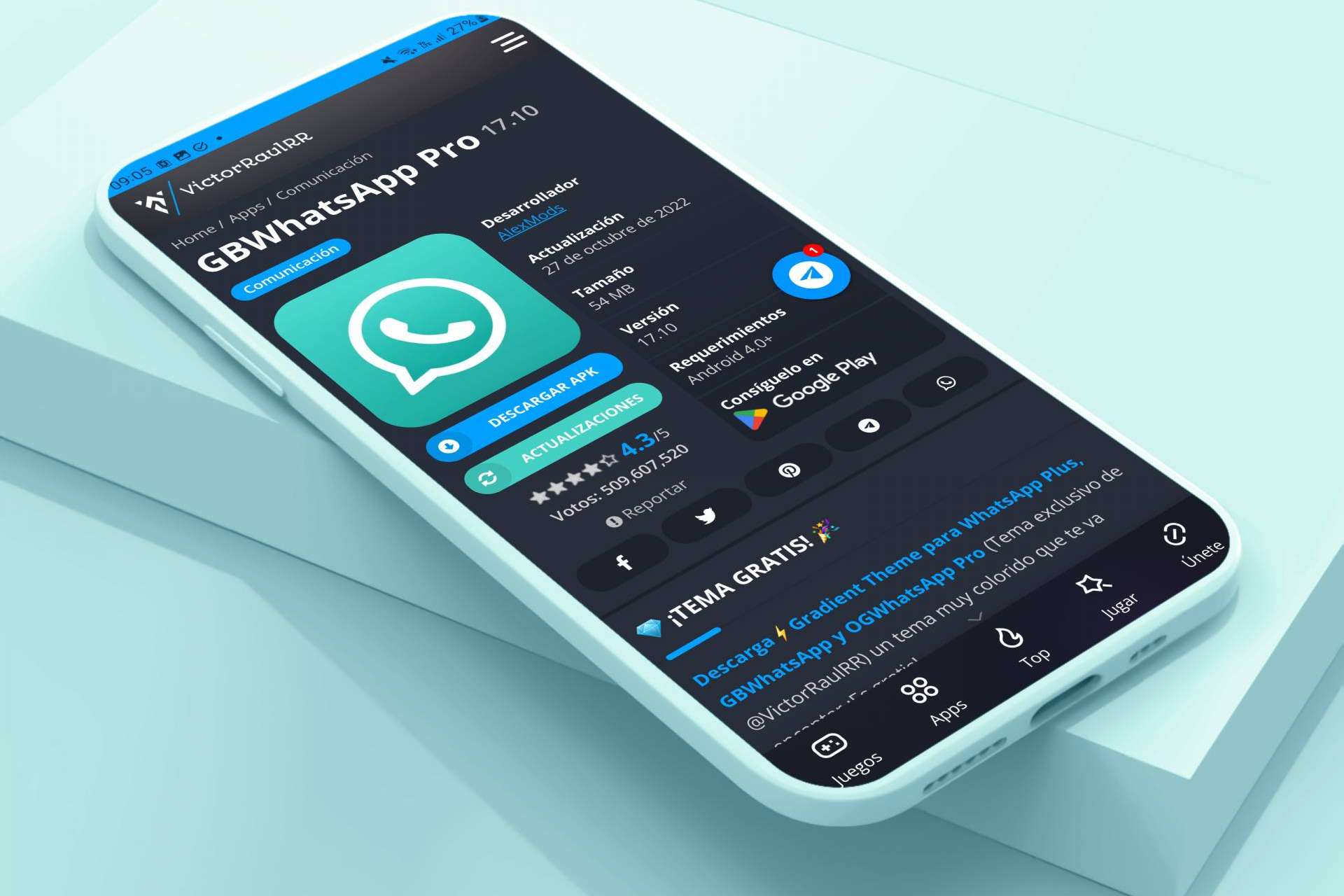 VictorRaulRR Apps explica dónde descargar WhatsApp Plus y GBWhatsApp