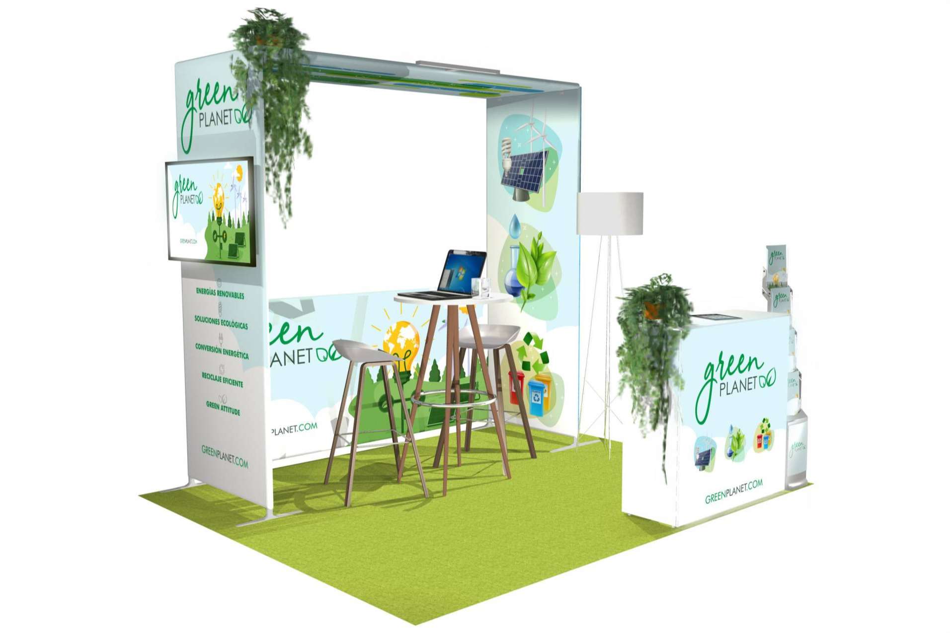 Olika fabrica stands y displays modulares y reutilizables
