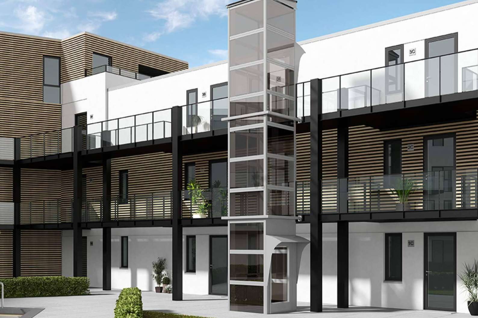 Ascensores exteriores resistentes y de diseño elegante, con Cibes Lift