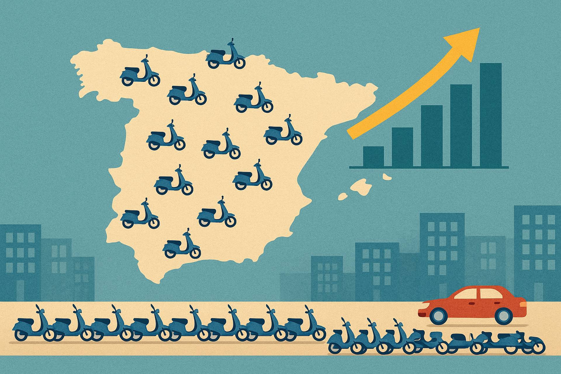 La moto se consolida como alternativa económica y eficiente frente al encarecimiento de la movilidad en España