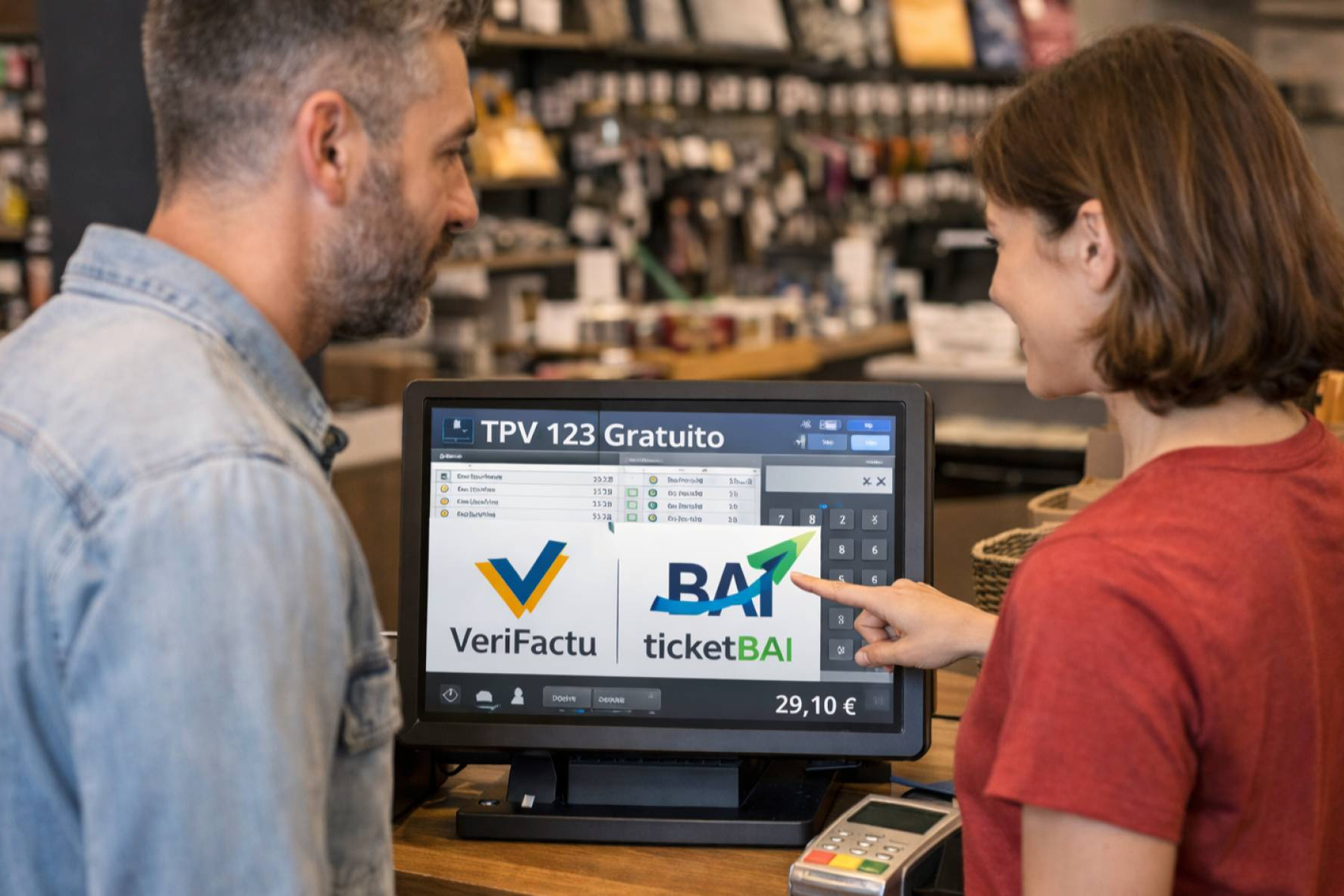 El ecosistema TPV 123 Gratuito integra control horario y adecuación completa a los sistemas VeriFactu y TicketBAI